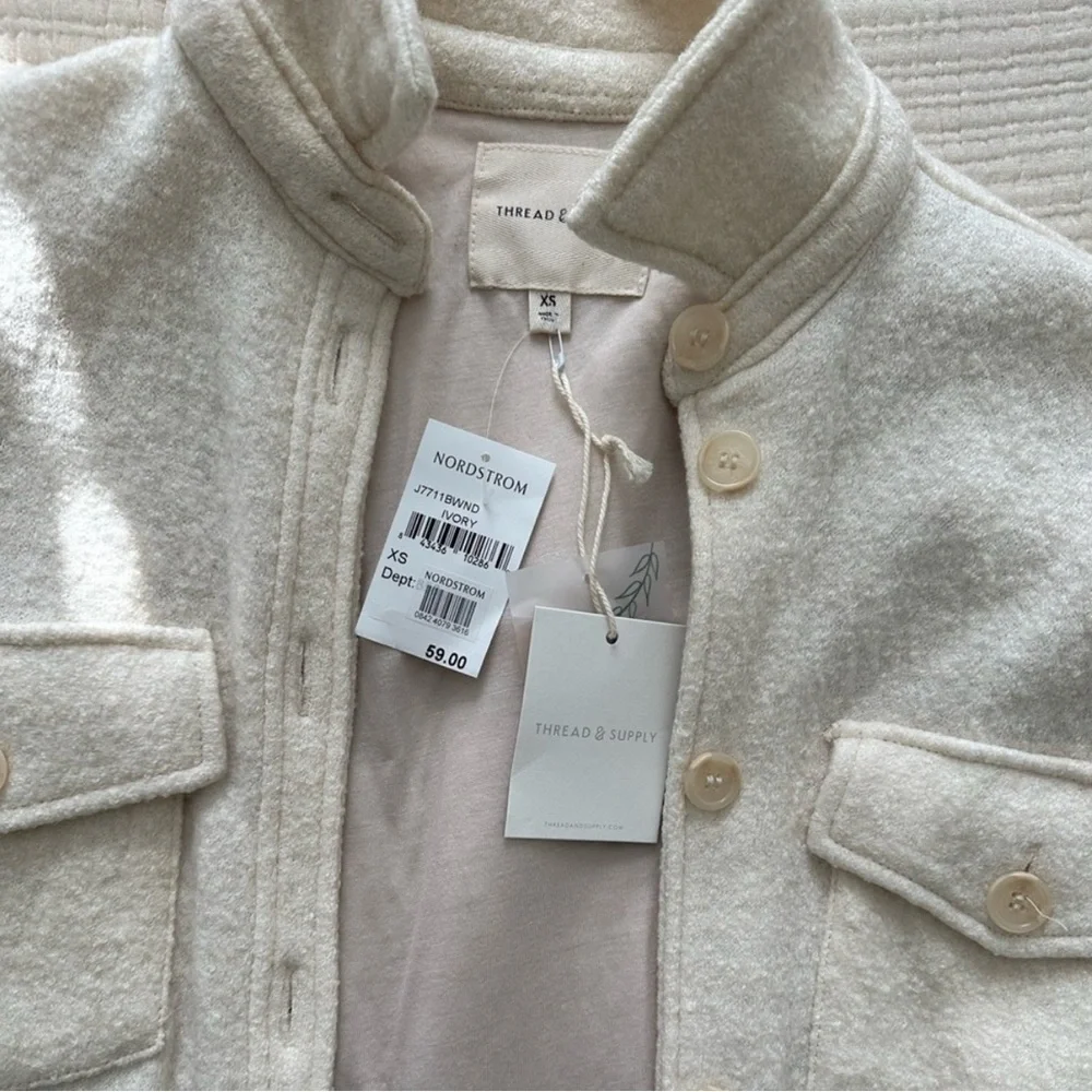 NWT Thread & Supply Beige Wool-Blend Jacket - Picture 2 of 3